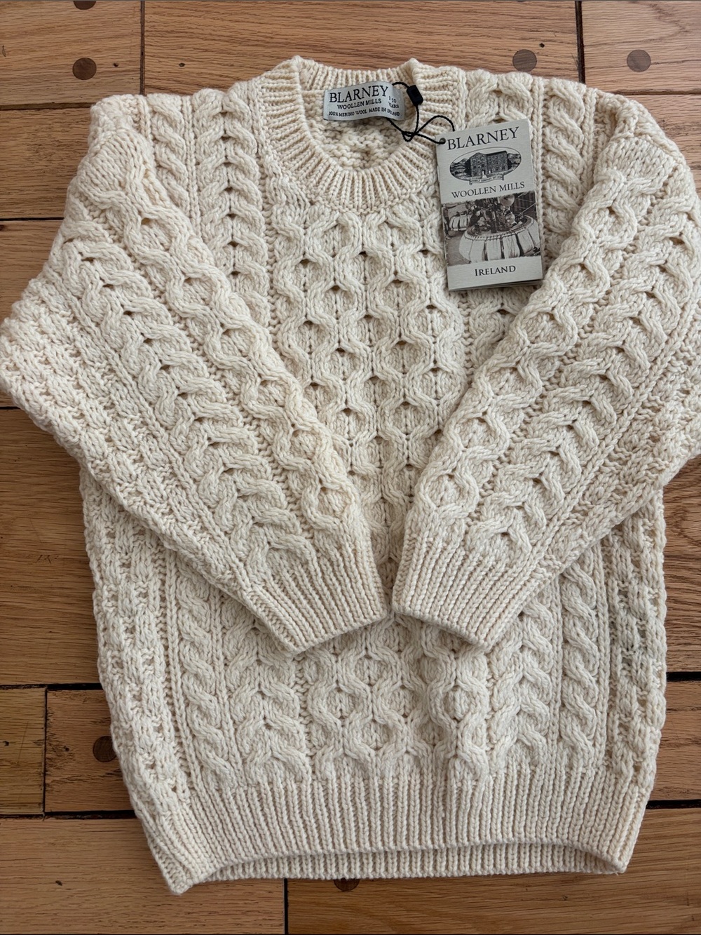 New Irish Cable-Knit Wool Sweater